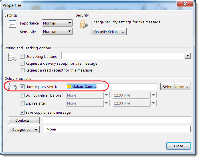 Outlook Nested Reply Example Directing your Outlook email replies to someone else – One Minute ...