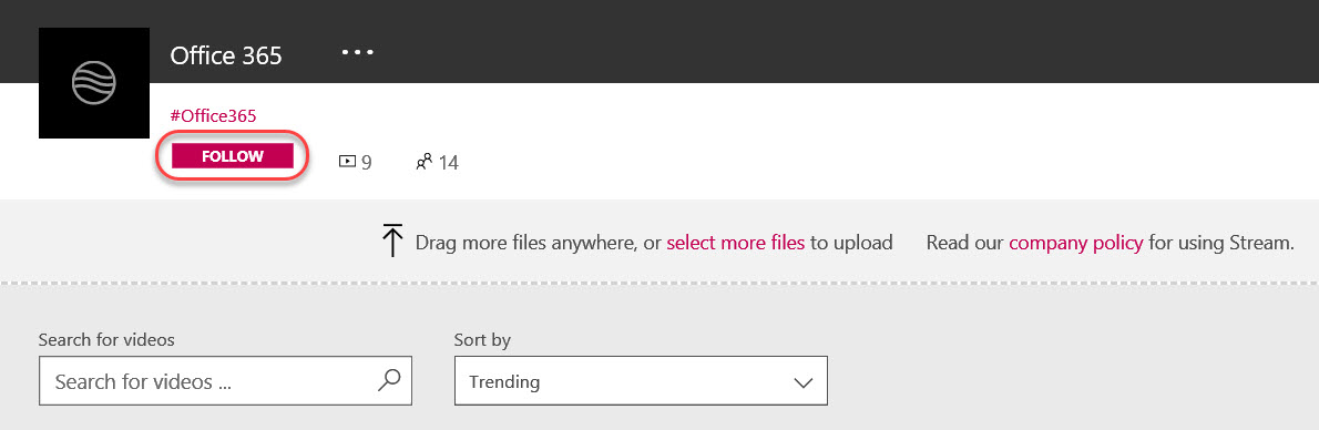 Following videos in Microsoft Stream – One Minute Office Magic