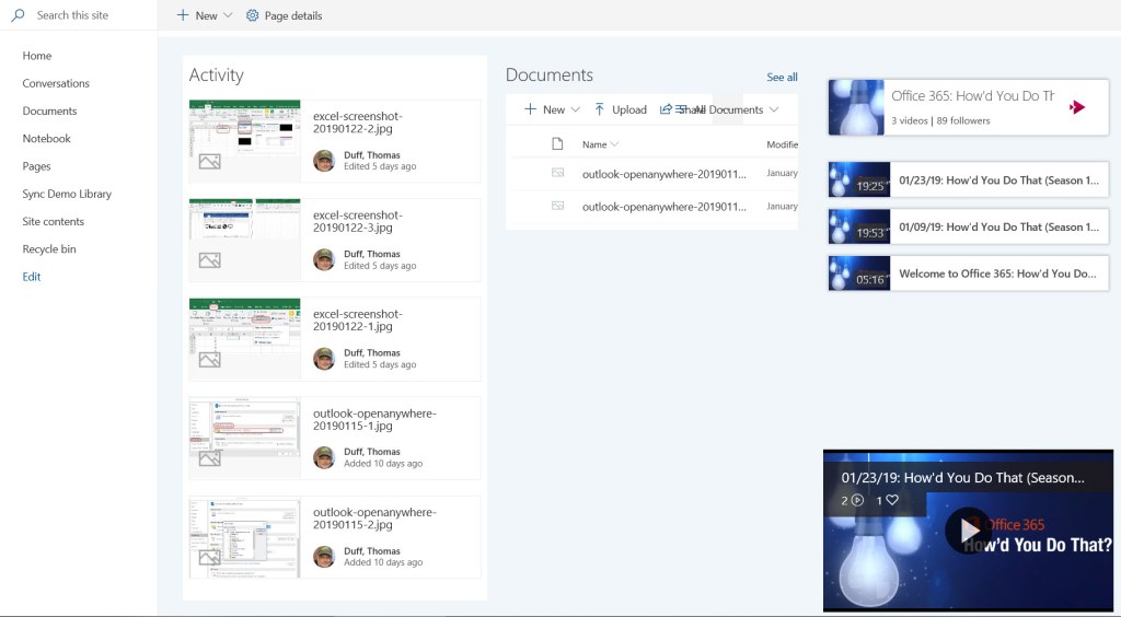 Using the Microsoft Stream web part in SharePoint Online – One Minute ...