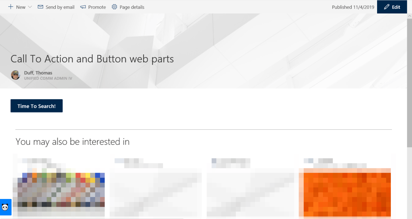 Button and Call To Action web parts on SharePoint Online pages – One ...