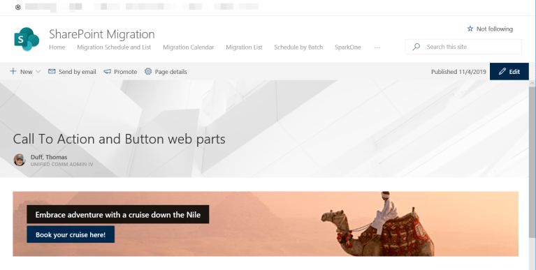 Button and Call To Action web parts on SharePoint Online pages – One ...