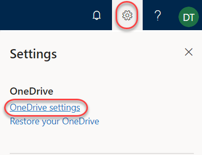 Machine generated alternative text:
Settings
OneDrive
OneDrive settings
es ore your ne rwe
x