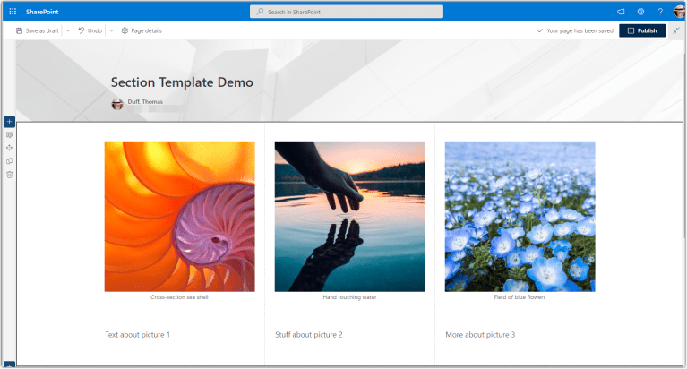 Using Section Template on Microsoft SharePoint Online pages – One ...