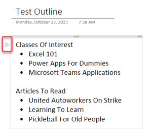 Dynamic Collapsible Table Onenote Collapsible Outline – One Minute Office Magic