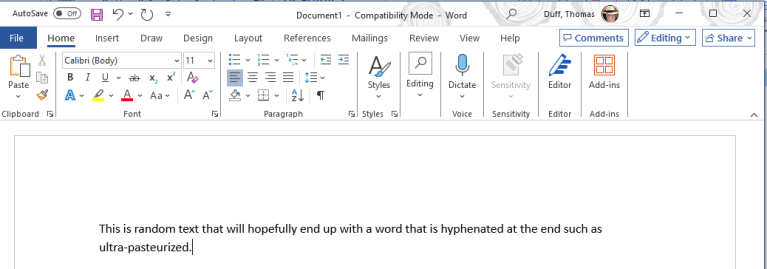 HYPHENATED WORD SPLIT BETWEEN PAGES visual data 2