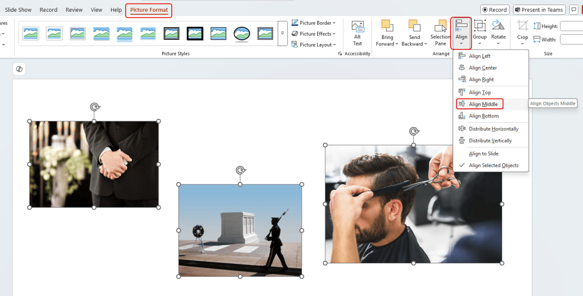 Powerpoint Alignment Tool Examples Using the Align feature in Microsoft PowerPoint (and Word) – One Minute ...