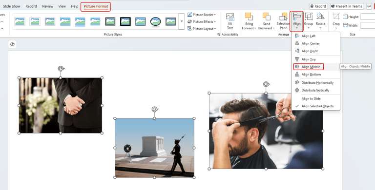 Using the Align feature in Microsoft PowerPoint (and Word) – One Minute ...