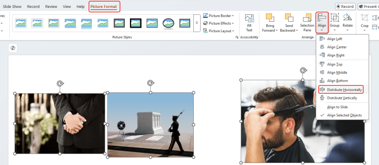 Using the Align feature in Microsoft PowerPoint (and Word) – One Minute ...