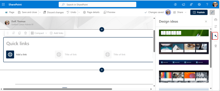 Using Design Ideas for a Quick Links web part – One Minute Office Magic