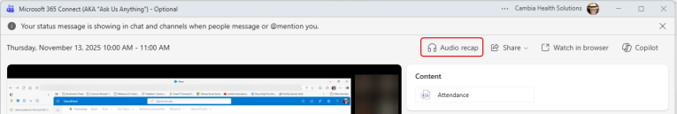 Getting Audio Recaps from Microsoft Teams meetings – One Minute Office ...