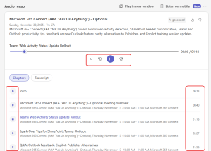 Microsoft Audio Recaps Feature Getting Audio Recaps from Microsoft Teams meetings – One Minute Office ...